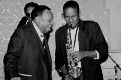 Lionel Hampton & Ron Sutton, Jr. at Congressional Black Caucus Jazz event-10-2-86